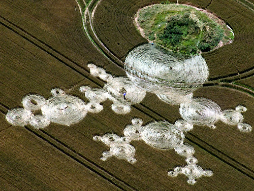 Hinton Downs, Oxfordshire crop circle, aerial photo 24
