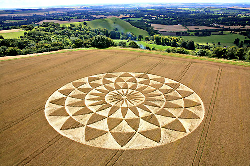 Martinsell Hill, Wiltshire crop circle, aerial photo 4