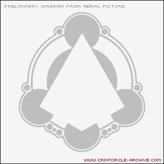 White Horse Milk Hill, Wiltshire crop circle, aerial photo 11