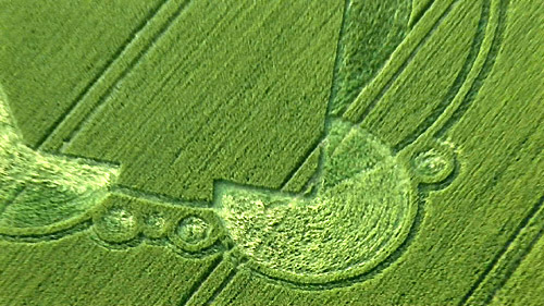 White Horse Milk Hill, Wiltshire crop circle, aerial photo 5