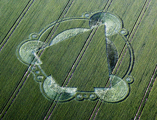 White Horse Milk Hill, Wiltshire crop circle, aerial photo 4