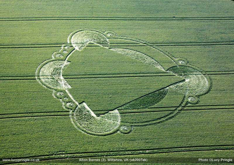 White Horse Milk Hill, Wiltshire crop circle, aerial photo 2