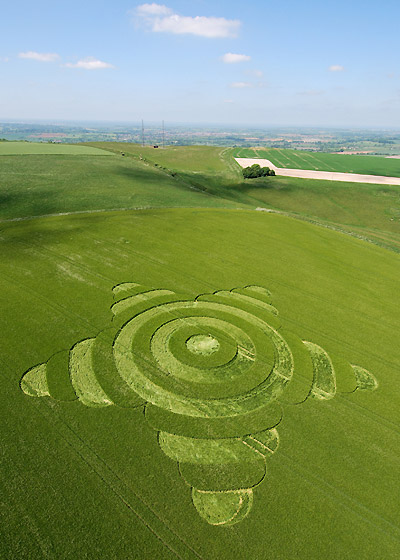 Morgan Hill, Wiltshire crop circle, aerial photo 2