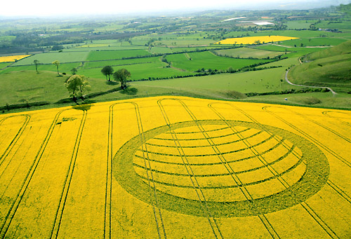 Oliver's Castle, Wiltshire crop circle, aerial photo 3