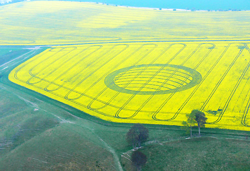 Oliver's Castle, Wiltshire crop circle, aerial photo 26