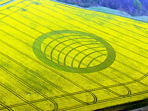 Oliver's Castle, Wiltshire crop circle, aerial photo 5