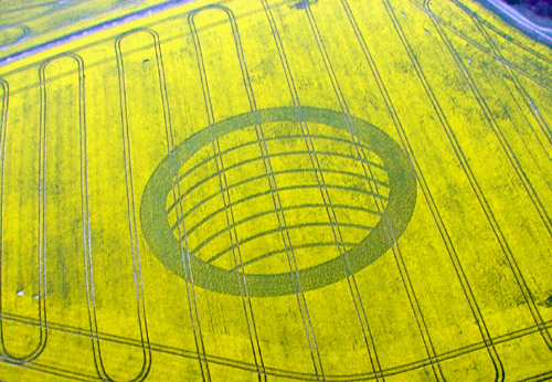 Oliver's Castle, Wiltshire crop circle, aerial photo 19