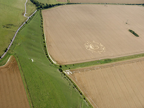 Pewsey White Horse, Wiltshire crop circle, aerial photo 13