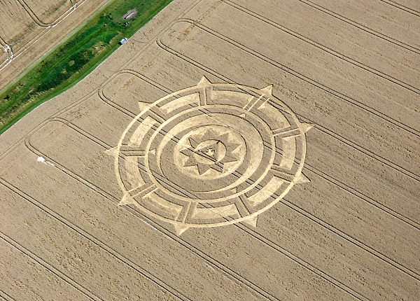 Pewsey White Horse, Wiltshire crop circle, aerial photo 9