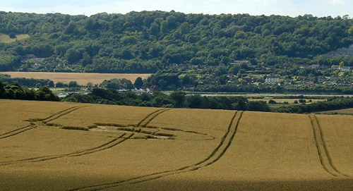 The Pilgrims Way, Kent crop circle, aerial photo 3