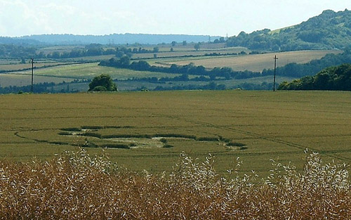 The Pilgrims Way, Kent crop circle, aerial photo 2