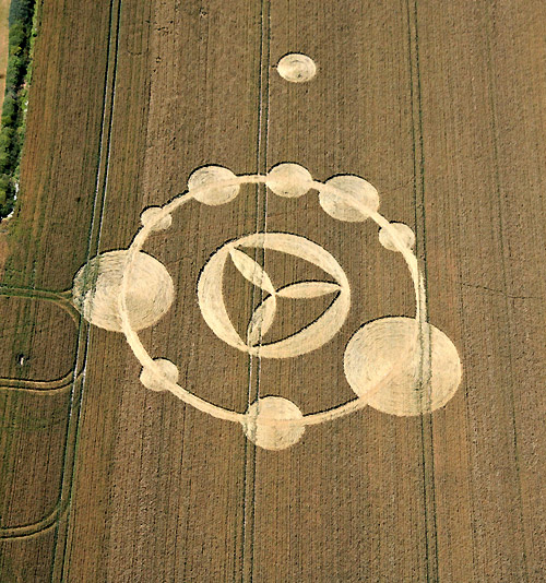 Stanton Bridge, Wiltshire crop circle, aerial photo 6