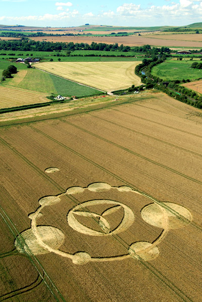 Stanton Bridge, Wiltshire crop circle, aerial photo 7