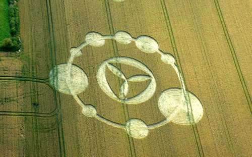 Stanton Bridge, Wiltshire crop circle, aerial photo 9