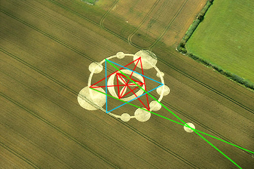 Stanton Bridge, Wiltshire crop circle, aerial photo 17