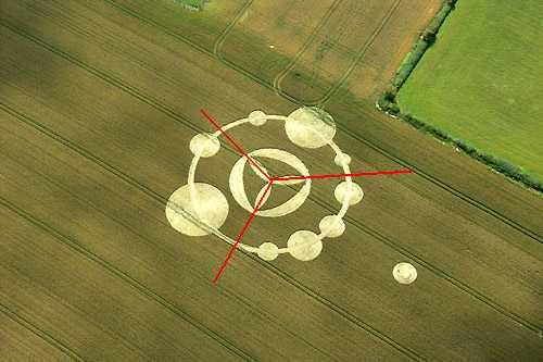 Stanton Bridge, Wiltshire crop circle, aerial photo 4