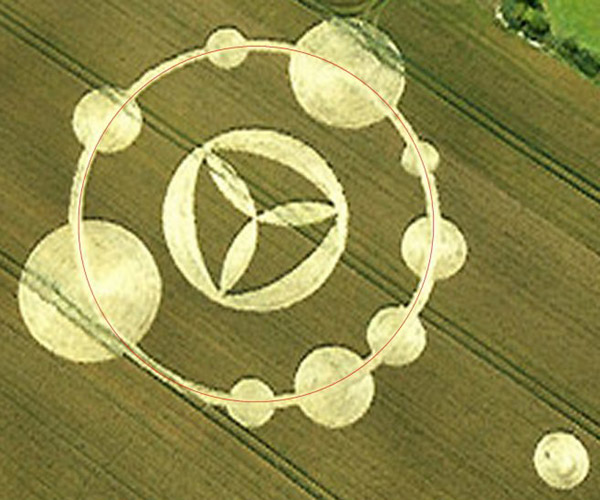 Stanton Bridge, Wiltshire crop circle, aerial photo 14