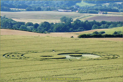Stantonbury Hill, Somerset crop circle, aerial photo 5