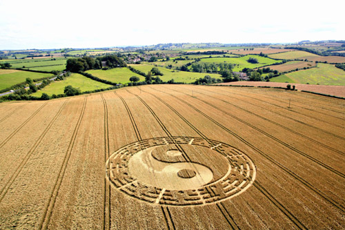 Stantonbury Hill, Somerset crop circle, aerial photo 3