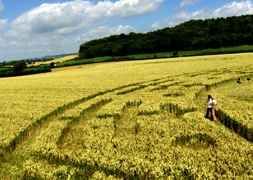 Stantonbury Hill, Somerset crop circle, aerial photo 9