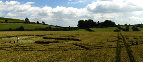 Stantonbury Hill, Somerset crop circle, aerial photo 7