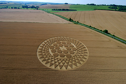 Sugar Hill, Wiltshire crop circle, aerial photo 29