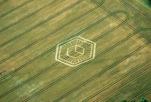 Toot Balden, Oxfordshire crop circle, aerial photo 2