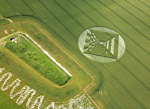 West Down, Wiltshire crop circle, aerial photo 26