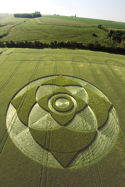 Wexcombe Down, Wiltshire crop circle, aerial photo 2