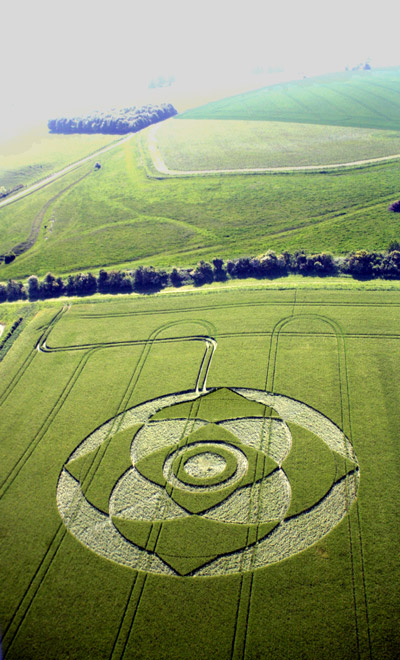 Wexcombe Down, Wiltshire crop circle, aerial photo 5