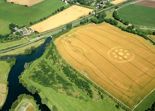 Wilton Water Grid, Wiltshire crop circle, aerial photo 7