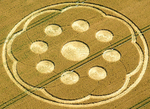 Wilton Water Grid, Wiltshire crop circle, aerial photo 2