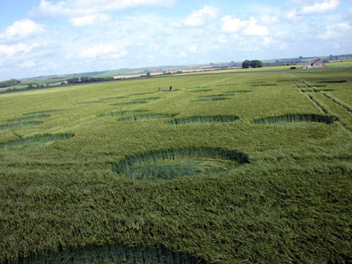 Yatesbury Field (1), Wiltshire crop circle, aerial photo 8