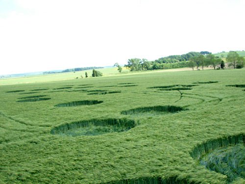 Yatesbury Field (1), Wiltshire crop circle, aerial photo 39