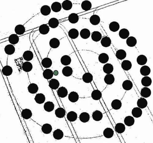 Yatesbury Field (1), Wiltshire crop circle, aerial photo 43