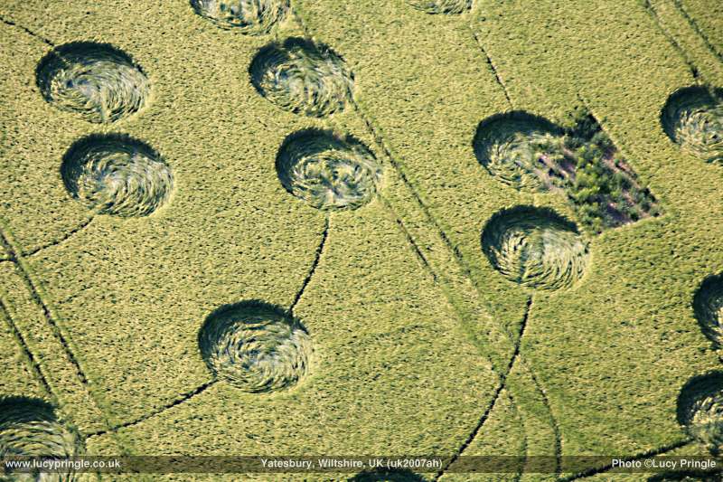 Yatesbury Field (1), Wiltshire crop circle, aerial photo 3