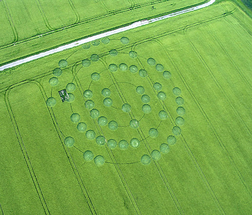 Yatesbury Field (1), Wiltshire crop circle, aerial photo 35