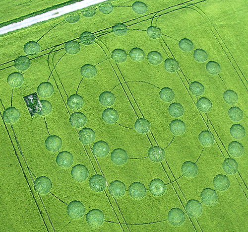 Yatesbury Field (1), Wiltshire crop circle, aerial photo 22