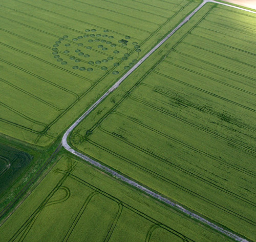 Yatesbury Field (1), Wiltshire crop circle, aerial photo 41
