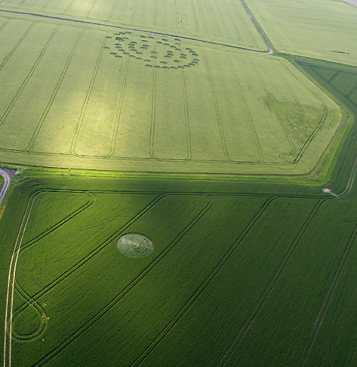 Yatesbury Field (2), Wiltshire crop circle, aerial photo 4