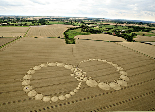 Below Milk Hill, Wiltshire crop circle, aerial photo 17