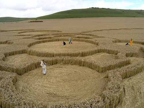 Below Milk Hill, Wiltshire crop circle, aerial photo 7