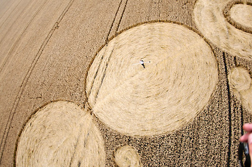 Below Milk Hill, Wiltshire crop circle, aerial photo 22