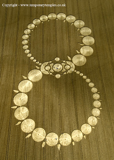 Below Milk Hill, Wiltshire crop circle, aerial photo 14
