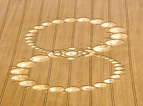 Below Milk Hill, Wiltshire crop circle, aerial photo 2