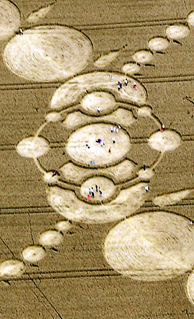 Below Milk Hill, Wiltshire crop circle, aerial photo 5