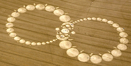 Below Milk Hill, Wiltshire crop circle, aerial photo 4