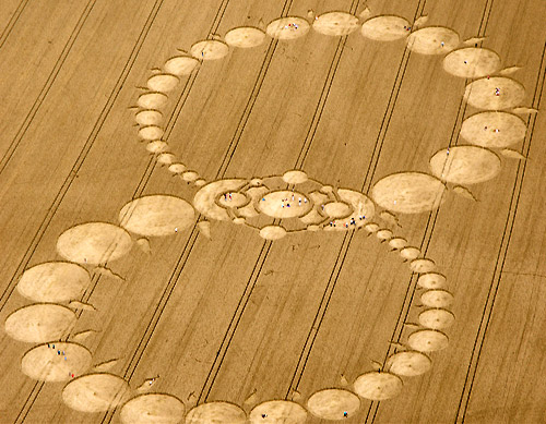 Below Milk Hill, Wiltshire crop circle, aerial photo 3