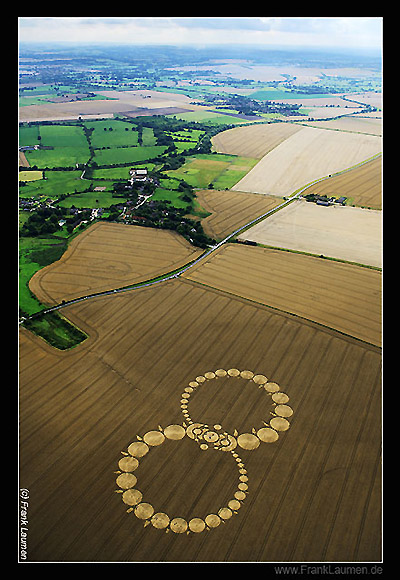 Below Milk Hill, Wiltshire crop circle, aerial photo 19