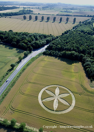 Buckland, Oxfordshire crop circle, aerial photo 2